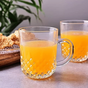 Set of 6 deli crystal glass coffee mugs 240ml