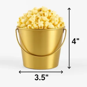 Set of 4 golden multi-purpose flower, ice and fries buckets