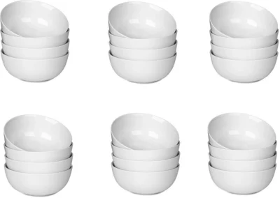 48 piece white melamine stackable bowls bulk set