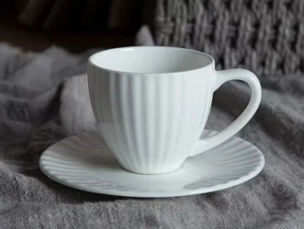 Coffee Plisse Cup and Saucer