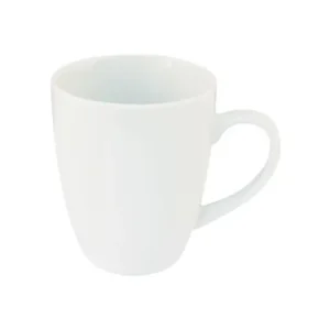 Set of 6 white ceramic coffee mugs 310ml