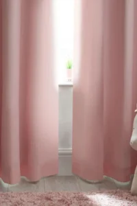 Pink eyelet thermal cotton blackout curtains