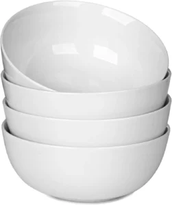 6 piece white melamine stackable rice and breakfast bowls