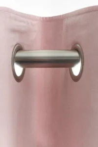 Pink eyelet thermal cotton blackout curtains