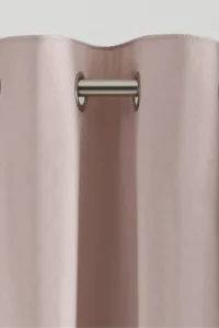 Dusky pink cotton thermal blackout eyelet curtains