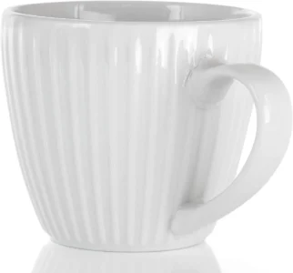 12 piece white porcelain coffee plisse cup and saucer set