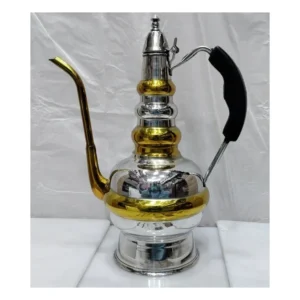 Large stainless steel luxury Arabic kettle with curved spout