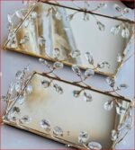 Gold Toned Mirrored Serving Tray