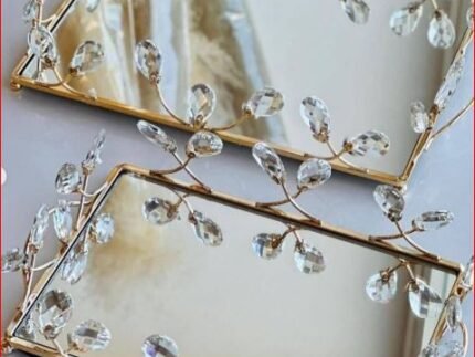 Gold Toned Mirrored Serving Tray
