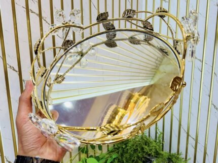 Round Gold Mirrored Tray