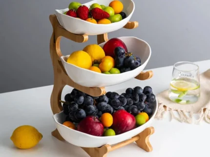 Luxury 3-Tier Plastic Fruit Bowl Stand