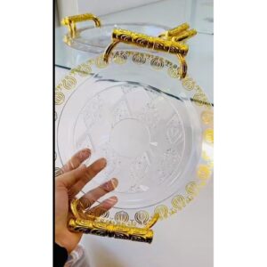 Elegant 3 piece dinnerware serving tray set