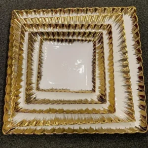 Luxury gold rim ceramic dining and tableware set