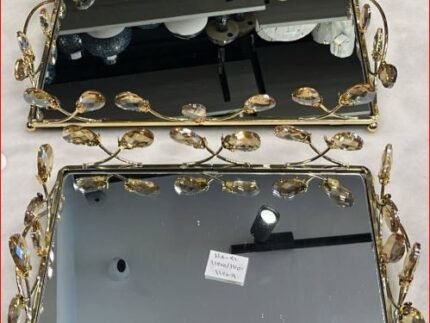 Gold Toned Mirrored Serving Tray