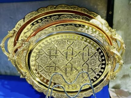 Golden Metal Serving Trays