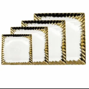 Luxury gold rim ceramic dining and tableware set
