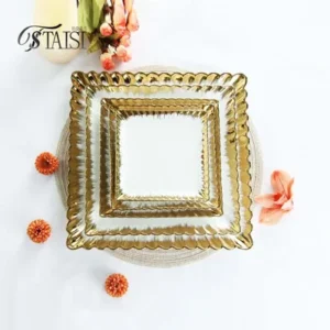 Luxury gold rim ceramic dining and tableware set