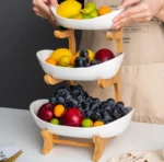Luxury 3-Tier Plastic Fruit Bowl Stand