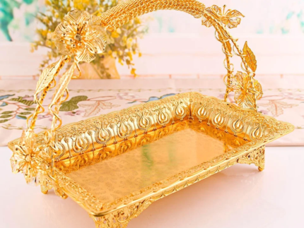 Golden Metal Serving Tray