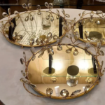 Round Gold Mirrored Tray