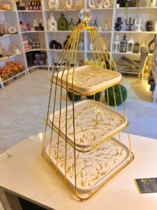 Luxury 3-tier stainless steel cake and dessert stand