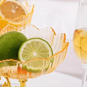 Luxury 5-bowl lotus design fruit plate stand