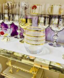 Set of 6 Amigo gold plated crystal glasses