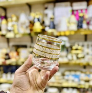 Set of 6 Amigo gold plated crystal glasses