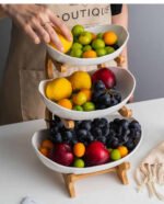 Luxury 3-Tier Plastic Fruit Bowl Stand