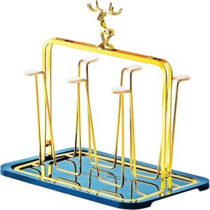 Luxury 6-glass holder metal stand in gold or black