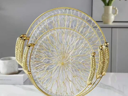 Elegant 3 Piece Serving Tray Set