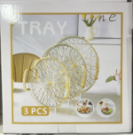 Elegant 3 Piece Serving Tray Set