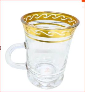 Luxury 6 piece Arabic tea glass set with gold design
