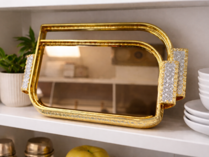 Royal Crystal Gold Serving Tray