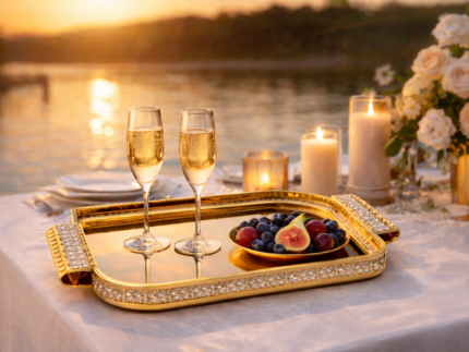 Royal Crystal Gold Serving Tray