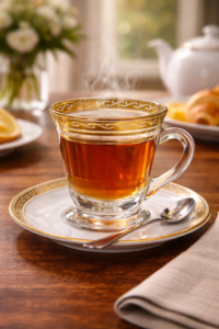 Luxury 6 piece Arabic tea glass set with gold design