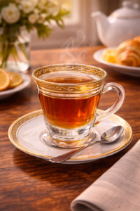 Luxury 6 piece Arabic tea glass set with gold design