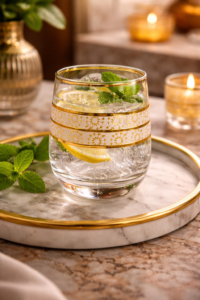 Set of 6 Amigo gold plated crystal glasses