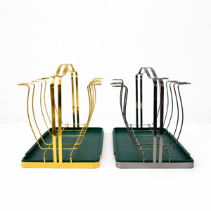 Luxury 6-glass holder metal stand in gold or black