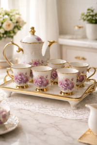 Luxury royal porcelain floral tea and coffee set