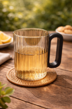 Luxury Ribbed Glass Coffee Mugs