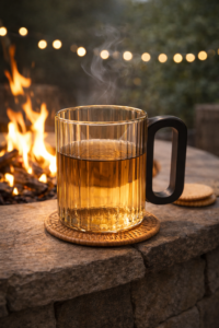 Luxury ribbed clear fluted glass coffee mugs
