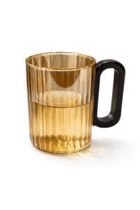 Luxury ribbed clear fluted glass coffee mugs