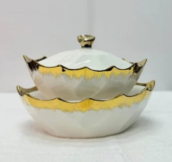 white ceramic serving bowl set
