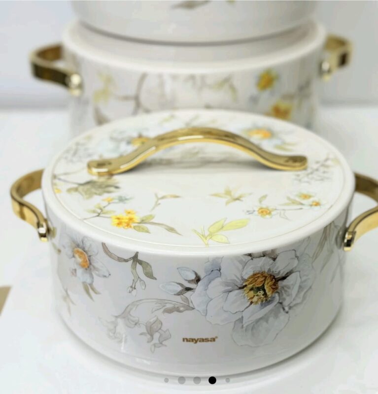 3500ml Floral Hot Pot - Luxury Floral Hot Pot Set – 3500ml Premium Insulated Serving Casserole (view 4)