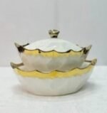 white ceramic serving bowl set