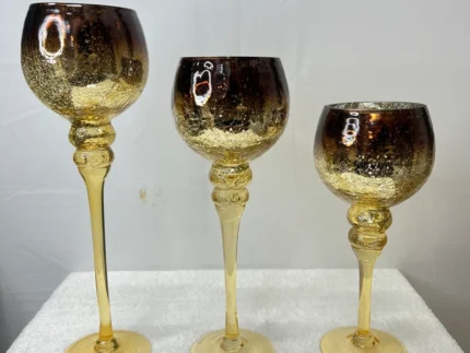 Luxury glass candle holder set