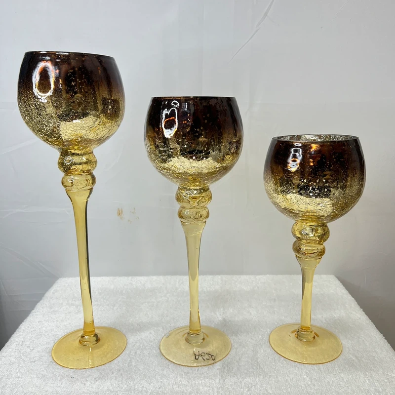 1 Luxury glass candle holder set