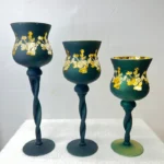 Luxury glass candle stand set