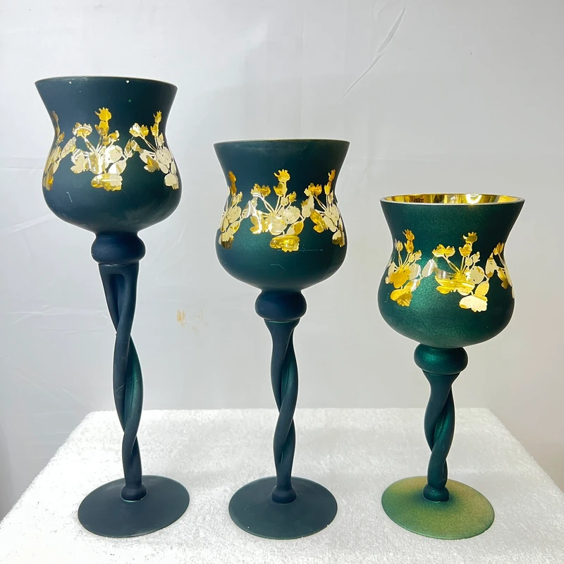 Glass Candle Stand Set - Luxury Glass Candle Stand Set – Premium Quality Decorative Candle Stands for Home Décor